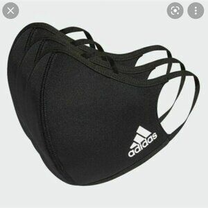 Adidas Face Mask Cover Protection Black Sz S One pack includes 3 masks.